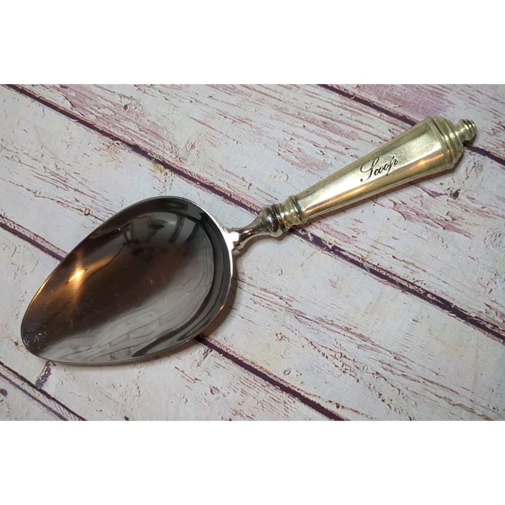 Pottery Barn Antique Style Silver Sentiments Ice Scoop